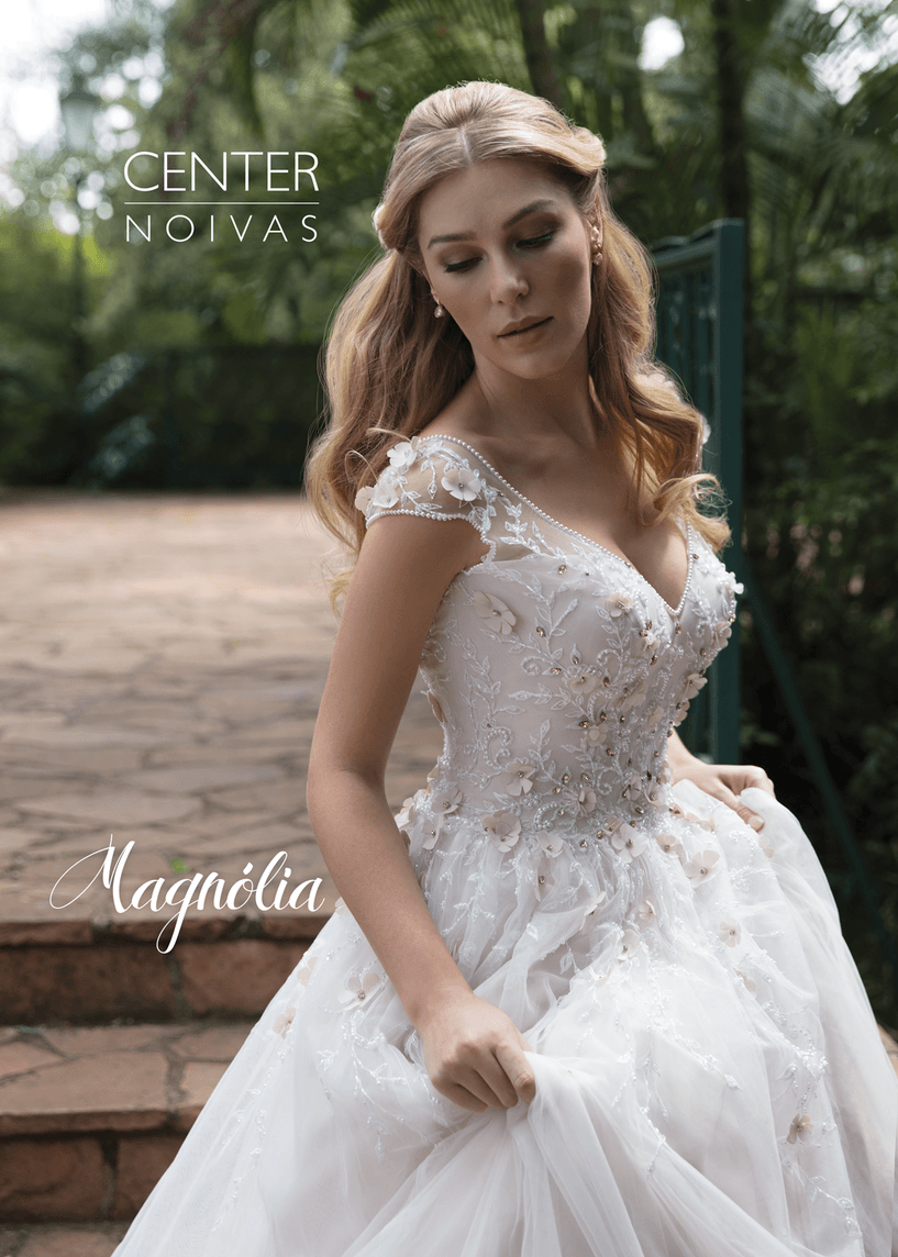 vestido de noiva flores 3d